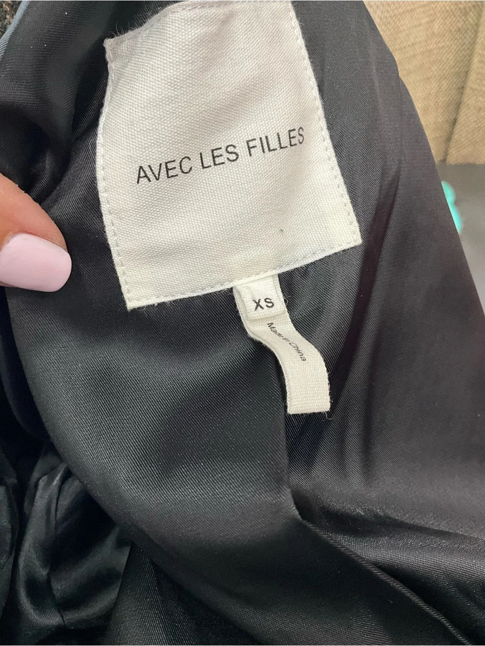 AVEC LES FILLES Equestrian Jacket Brown Herringbone Wool Blend Blazer XS
